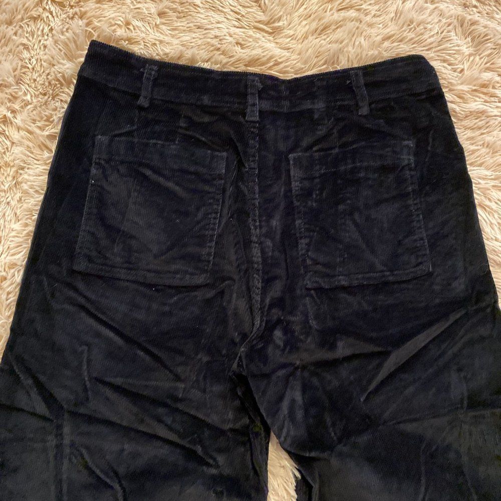 ZARA Pitch Black Corduroy Pants Jeans - Picture 9 of 14